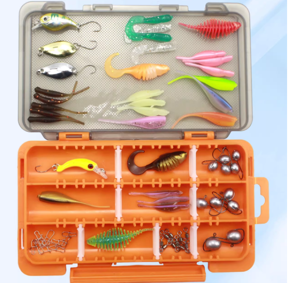 ชุดอุปกรณ์ตกปลา ชุดเหยื่อปลอม Hunter High Lure 63 ชิ้น  ได้ทั้งหมด 1 กล่อง
