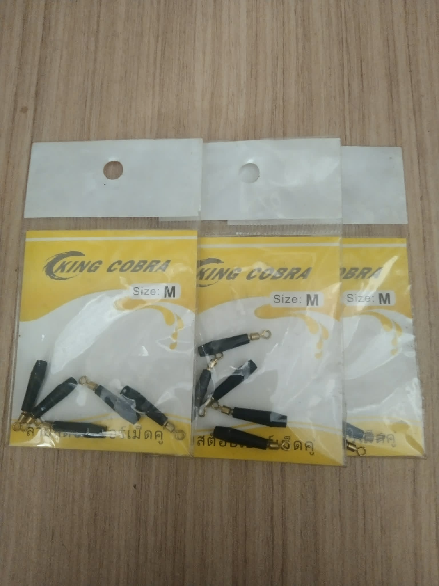 King Cobra Line Stopper For Shrimp ไส้ไก่ มีลูกหมุน ตกกุ้ง Size-M*ไลน์สต็ปเปอร์ตกกุ้ง ตกปลา งานหลิว