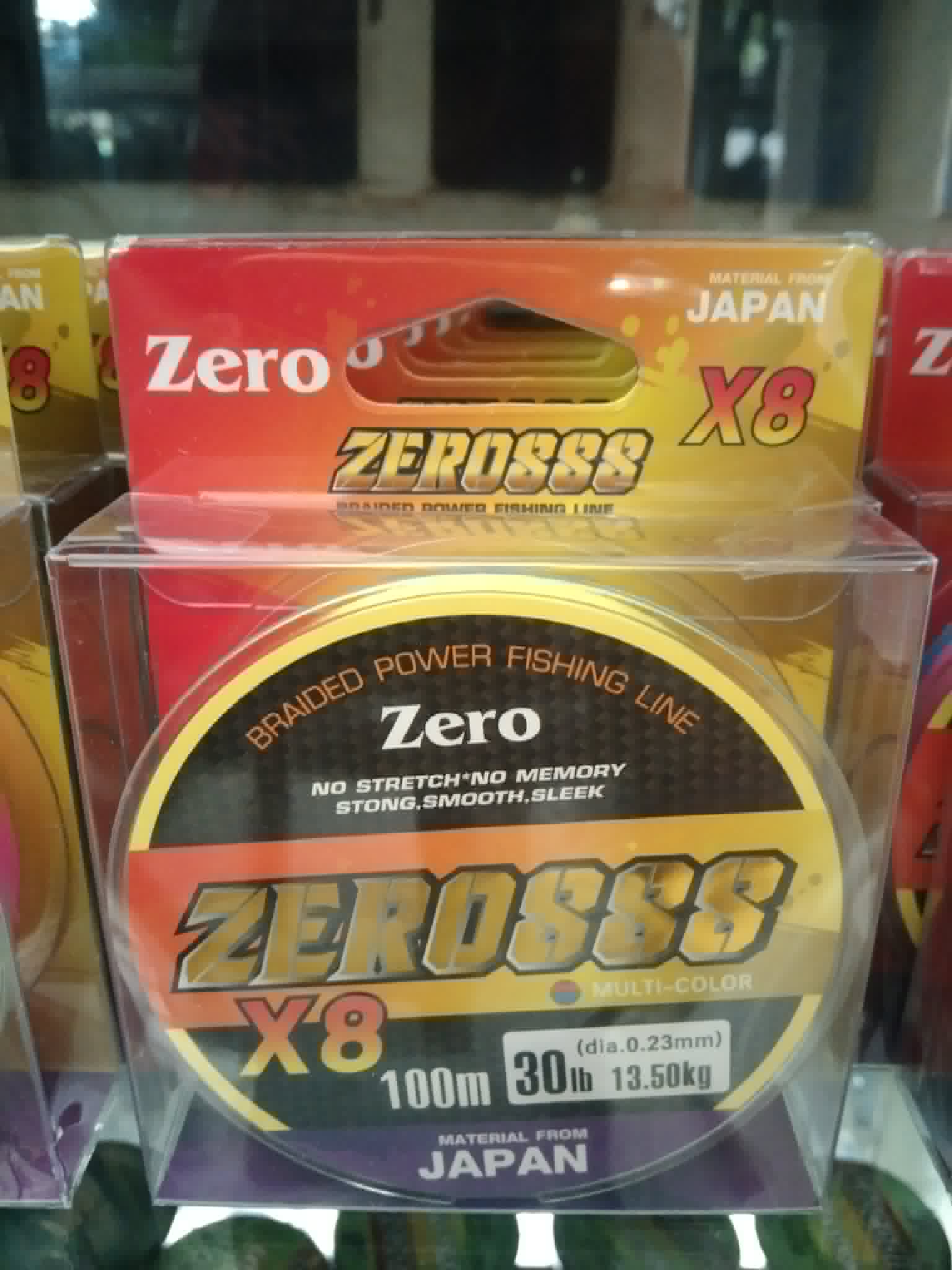 สาย PE Zero X8 สายพีอีถัก 8 ยาว 100 m. สายนุ่ม เส้นเล็ก ตีไม่สะดุด รับแรงกระชากได้สูง เส้นสลับสี สังเกตระยะได้ง่าย วัสดุจากญี่ปุ่น 30 LB 1 ม้วน