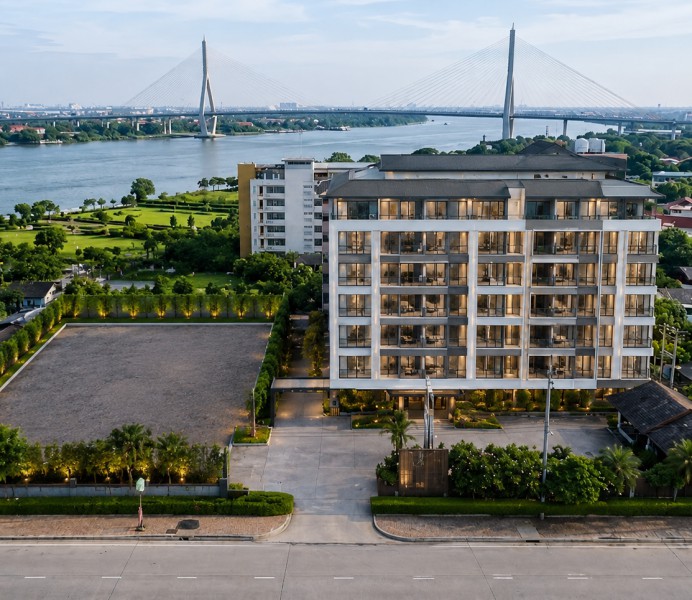 วิวแม่น้ำเจ้าพระยา 9ชั้น สะพานมหาเจษฎา100–161 ห้องพัก พร้อม 7 ห้องประชุม เกาะเกร็ด โรงแรม 4–5ดาว   MRT สะพานพระนั่งเกล้า 899ม. แยกนนทบุรี1