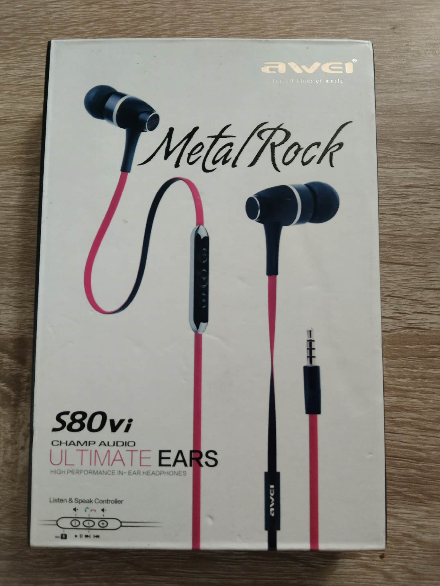 หูฟัง Awei รุ่น S80vi เป็นหูฟังแบบมีสายชนิด In-ear