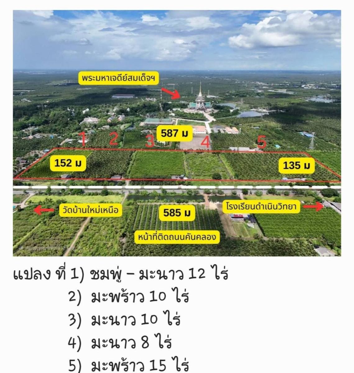 ขายที่ดินสวน  ติดหลังวัดหลวงพ่อสด ด้านหน้าติดถนนคลองชลประทาน อำเภอดำเนินสะดวก จังหวัดราชบุรี